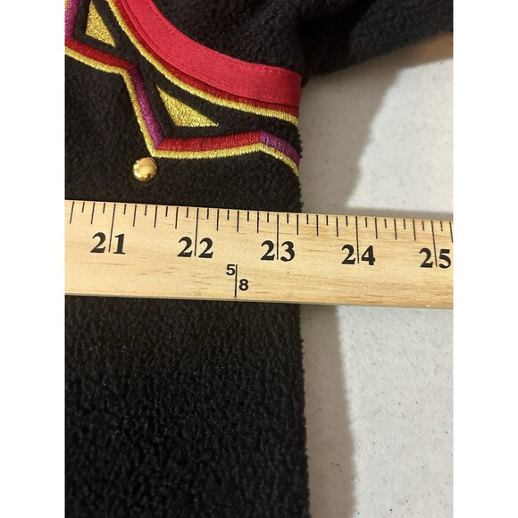 Bob Mackie Wearable Art Full Zip Jacket Womens M Embroidered Red Black Fleece - Picture 7 of 9